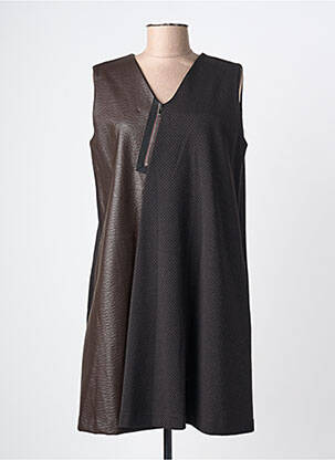 Robe courte sans manche sans manche noir TRICOT CHIC femme