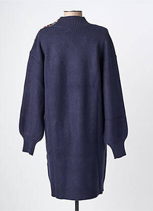 Robe pull resserrée sur le bas manches longues bleu K-DESIGN femme