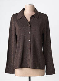 Chemisier coupe cintrée manches longues marron SURKANA femme