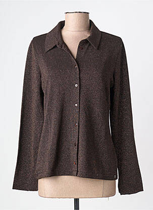 Chemisier coupe cintrée manches longues marron SURKANA femme