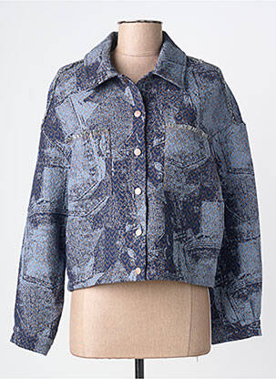 Veste casual coupe droite bleu EVA KAYAN femme