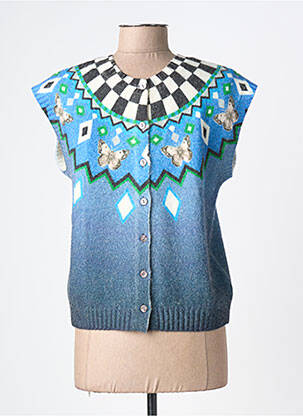 Gilet sans manche fermeture boutonnée sur le devant bleu JEI'S BY LETIZIA DENARO femme