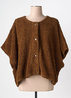 Polaire fermeture pressionnée marron GRIZAS femme