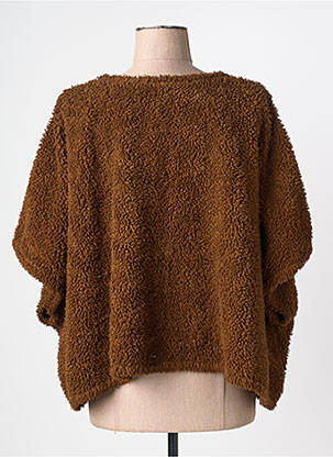Polaire fermeture pressionnée marron GRIZAS femme