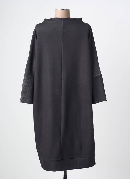 Robe mi-longue manches longues manches longues noir OZAI N KU femme