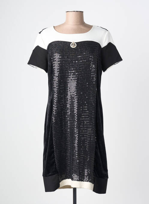 Robe mi-longue manches courtes manches courtes noir ELISA CAVALETTI femme