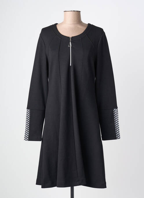 Robe mi-longue manches longues manches longues noir DOLCEZZA femme