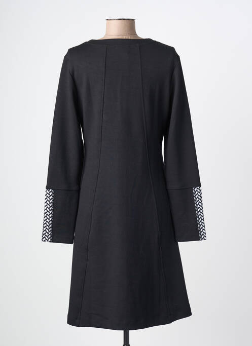 Robe mi-longue manches longues manches longues noir DOLCEZZA femme