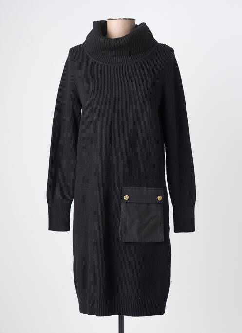 Robe pull stretch manches longues noir K-DESIGN femme