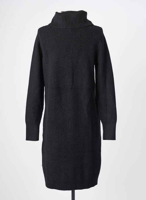 Robe pull stretch manches longues noir K-DESIGN femme
