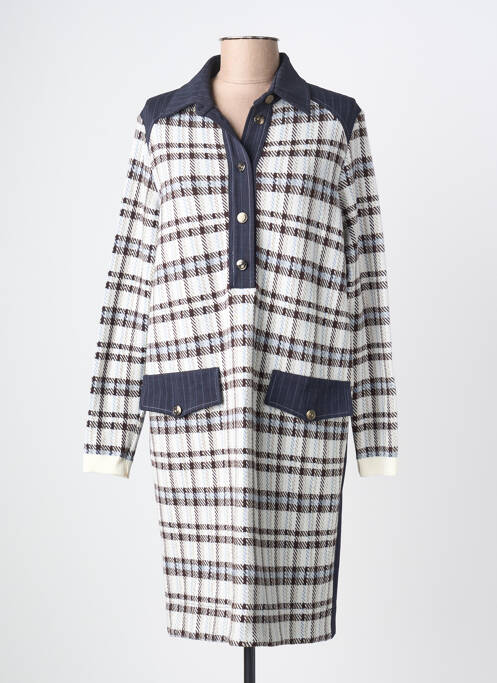 Robe mi-longue manches longues manches longues gris TRICOT CHIC femme