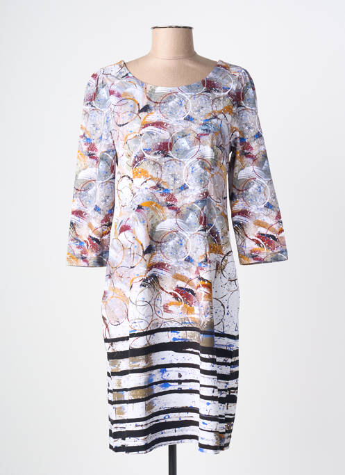 Robe mi-longue manches 3/4 manches 3/4 gris DOLCEZZA femme
