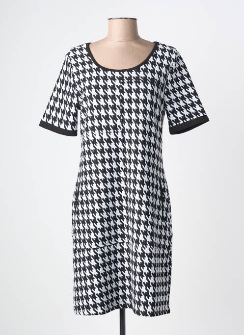 Robe courte manches courtes manches courtes noir DOLCEZZA femme
