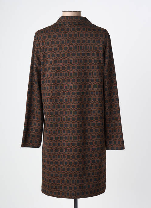 Robe courte manches longues manches longues marron SURKANA femme