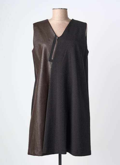 Robe courte sans manche sans manche noir TRICOT CHIC femme