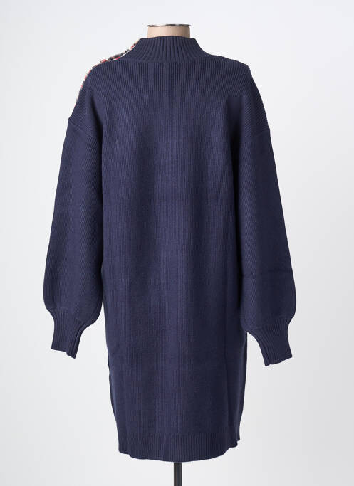 Robe pull col col montant manches longues bleu K-DESIGN femme