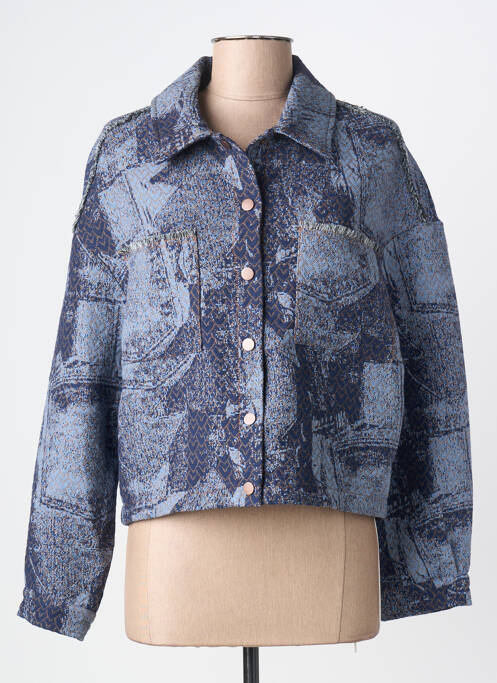Veste casual coupe droite bleu EVA KAYAN femme