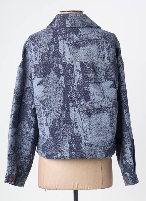 Veste casual coupe droite bleu EVA KAYAN femme