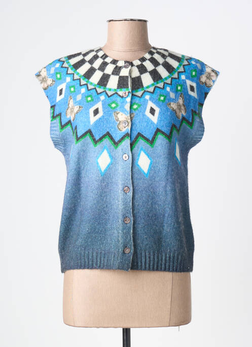 Gilet sans manche maille tricot bleu JEI'S BY LETIZIA DENARO femme
