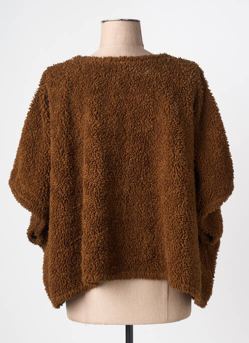 Polaire fermeture pressionnée marron GRIZAS femme