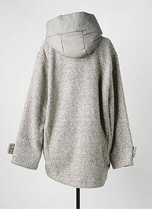 Manteau court coupe droite a capuche gris BEAUMONT femme