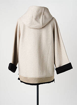 Manteau court capuche a capuche beige ZIA BRAND femme