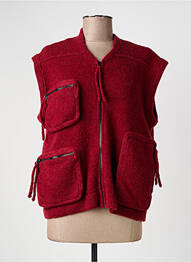 Gilet sans manche poches rouge GRIZAS femme