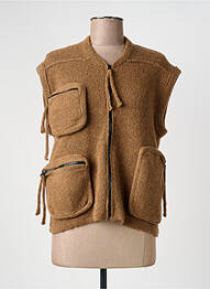 Gilet sans manche poches marron GRIZAS femme