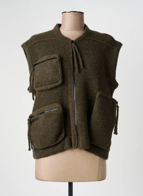 Gilet sans manche poches vert GRIZAS femme