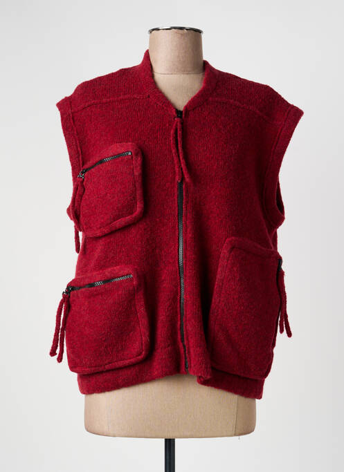 Gilet sans manche poches rouge GRIZAS femme