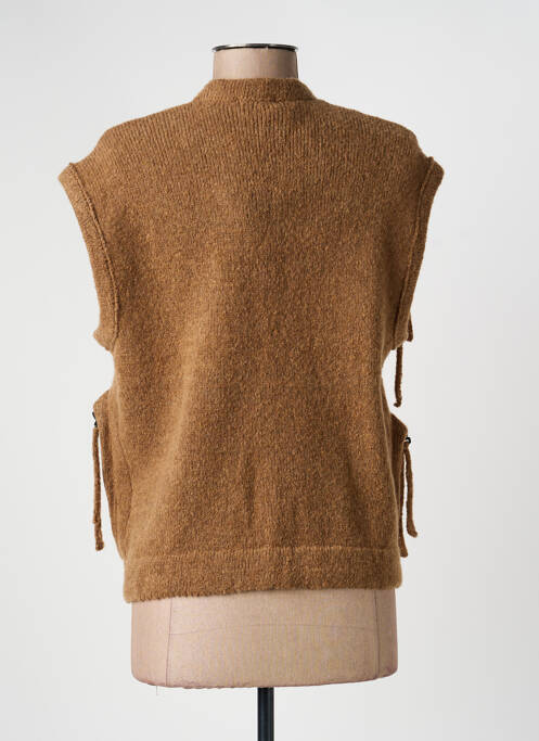 Gilet sans manche poches marron GRIZAS femme