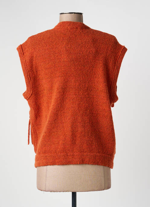 Gilet sans manche poches orange GRIZAS femme
