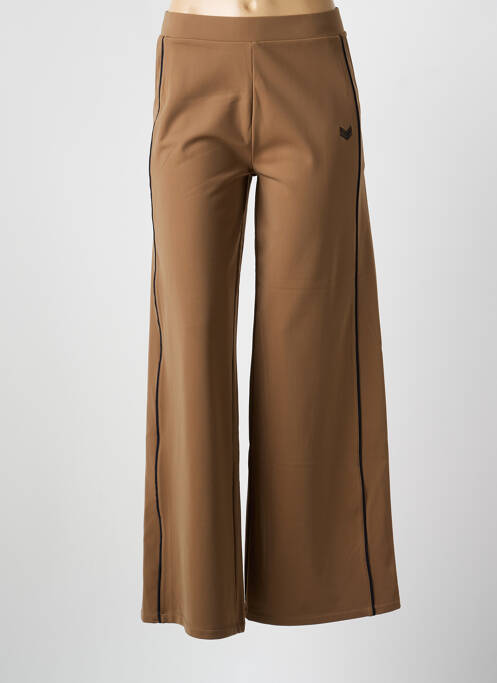 Pantalon large taille normale taille normale marron HBT femme