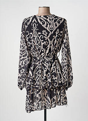 Robe courte coupe fluide manches longues noir MADE IN ITALY femme