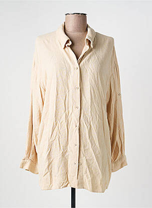 Chemisier coupe droite manches longues beige ANDY & LUCY femme