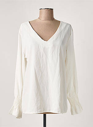 Top coupe cintrée manches longues blanc ESTEE BROWN femme
