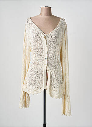 Gilet manches longues stretch beige MILLENIUM femme
