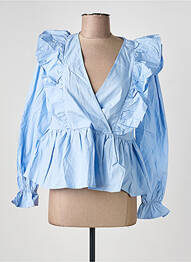 Blouse manches longues manches longues bleu ANDY & LUCY femme