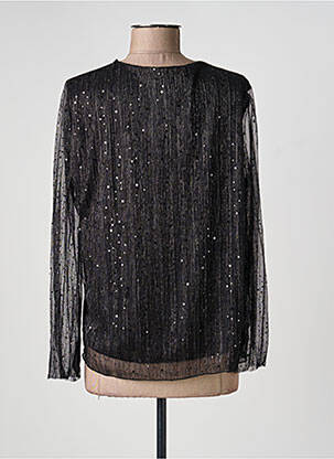Top tissage crêpe manches longues noir ESPERANCE femme