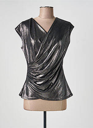 Top stretch manches courtes argent ESPERANCE femme