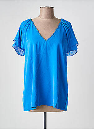 Top manches courtes manches courtes bleu ANDY & LUCY femme