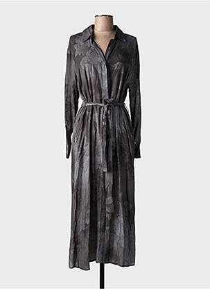 Robe longue manches longues manches longues gris LAST QUEEN femme