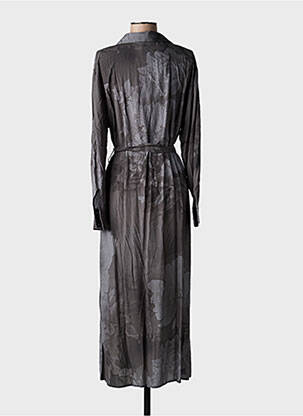 Robe longue manches longues manches longues gris LAST QUEEN femme