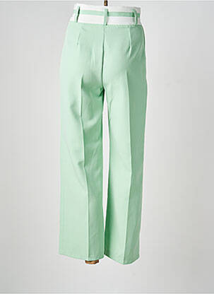 Pantalon droit tissage popeline taille normale vert ROSY DAYS femme