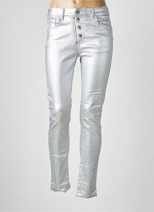 Pantalon slim skinny taille normale argent MELLY & CO femme