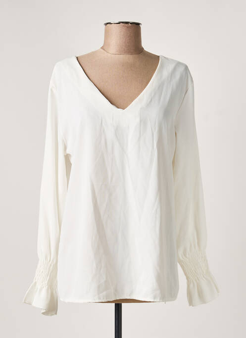 Top coupe cintrée manches longues blanc ESTEE BROWN femme