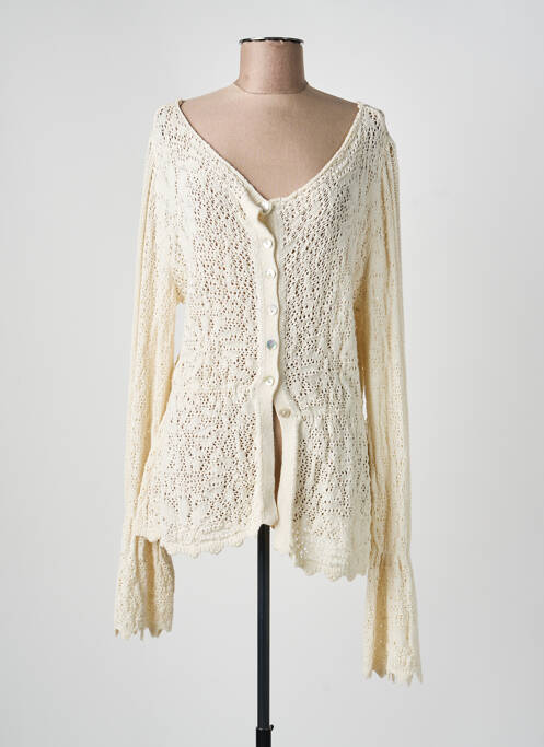 Gilet manches longues stretch beige MILLENIUM femme