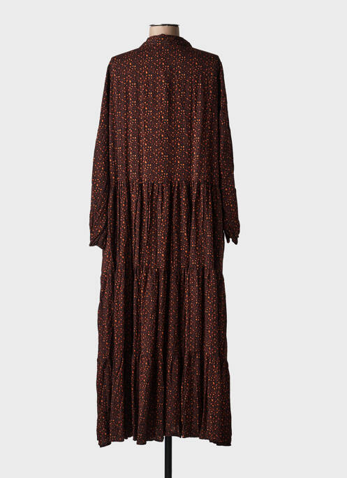 Robe longue manches longues manches longues marron LAST QUEEN femme