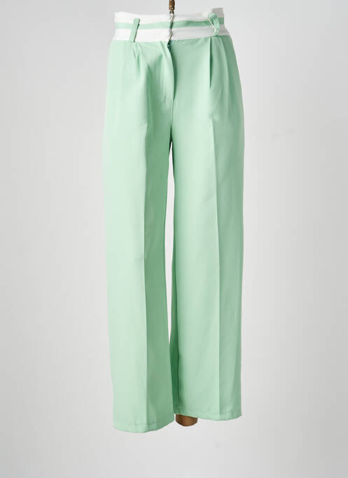 Pantalon droit tissage popeline taille normale vert ROSY DAYS femme