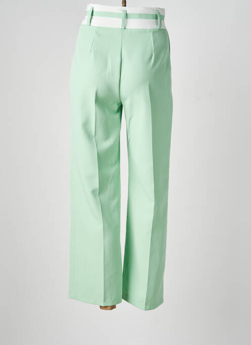 Pantalon droit tissage popeline taille normale vert ROSY DAYS femme